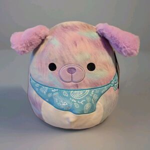 Kellytoy Squishmallow Bashira the Bandana Dog Tie Dye Plush NWT